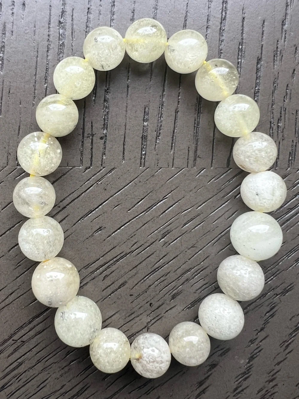 Libyan Desert Glass bracelet 9-10mm SIZE 6.5’ ( See Pictures)