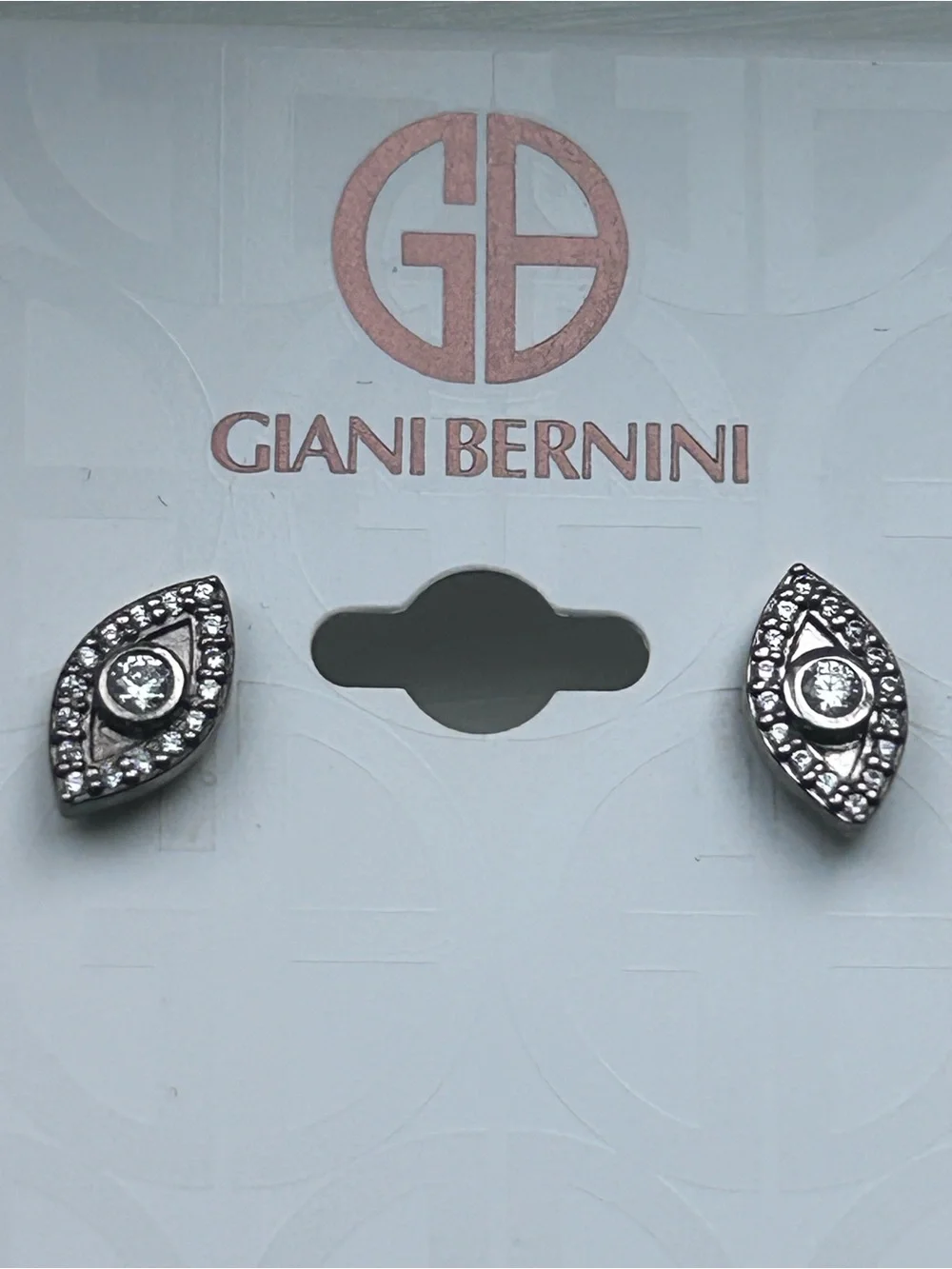 Giani Bernini NWT Sterling Silver Cubic Zirconia Earrings Evil Eye Studs