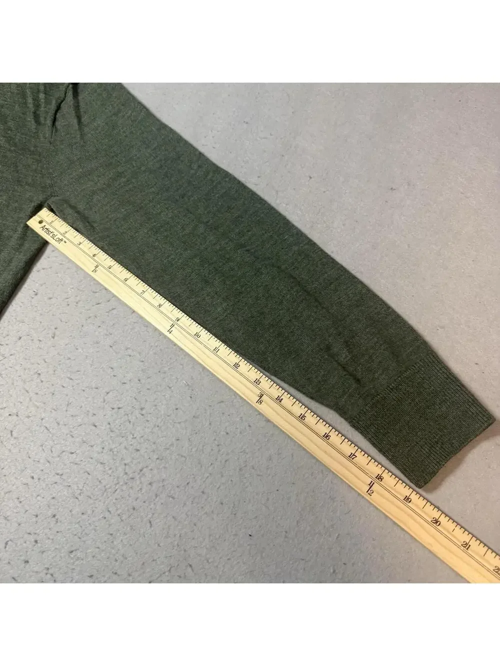 J.Crew Mens Large Green Merino Wool Blend 1/4 Zip Sweater Pullover‎ Casual